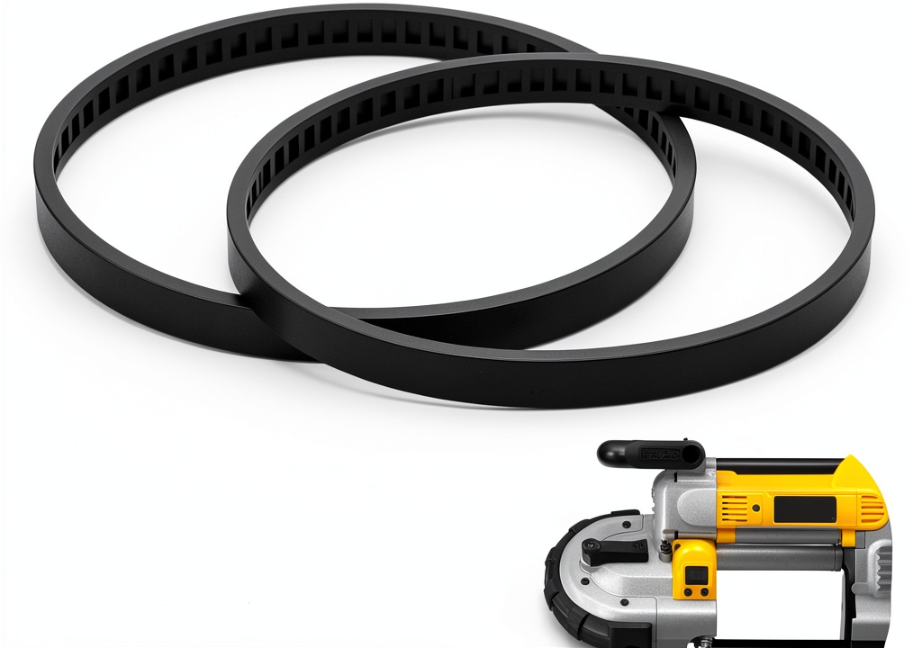 TonGass rubber band saw tires installed on a Dewalt compact band saw