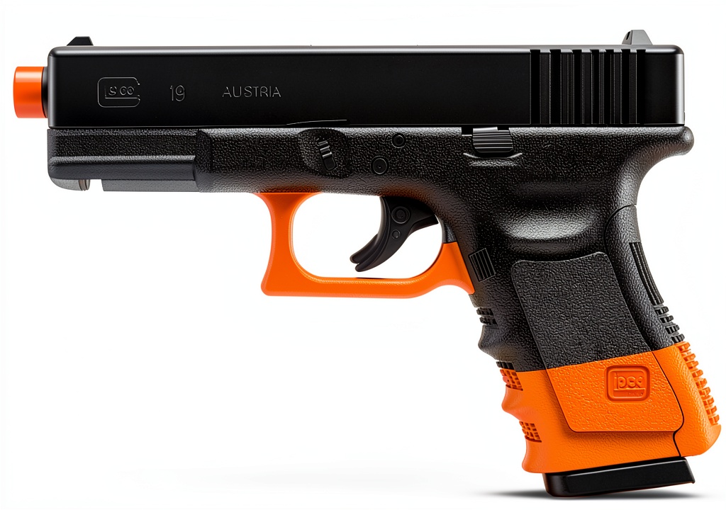 Umarex Glock 19 airsoft pistol on a target range