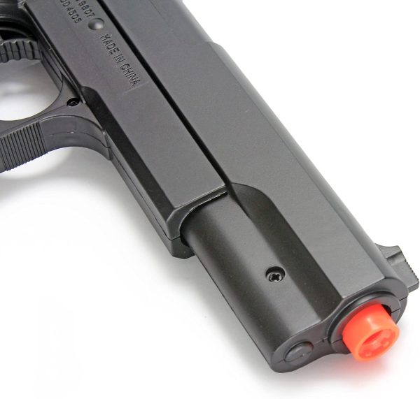 BBTac Airsoft 1911 Black Full‑Size Spring‑Powered 15‑Round BB Pistol-6