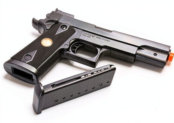 BBTac Airsoft 1911 Black Full‑Size Spring‑Powered 15‑Round BB Pistol-5