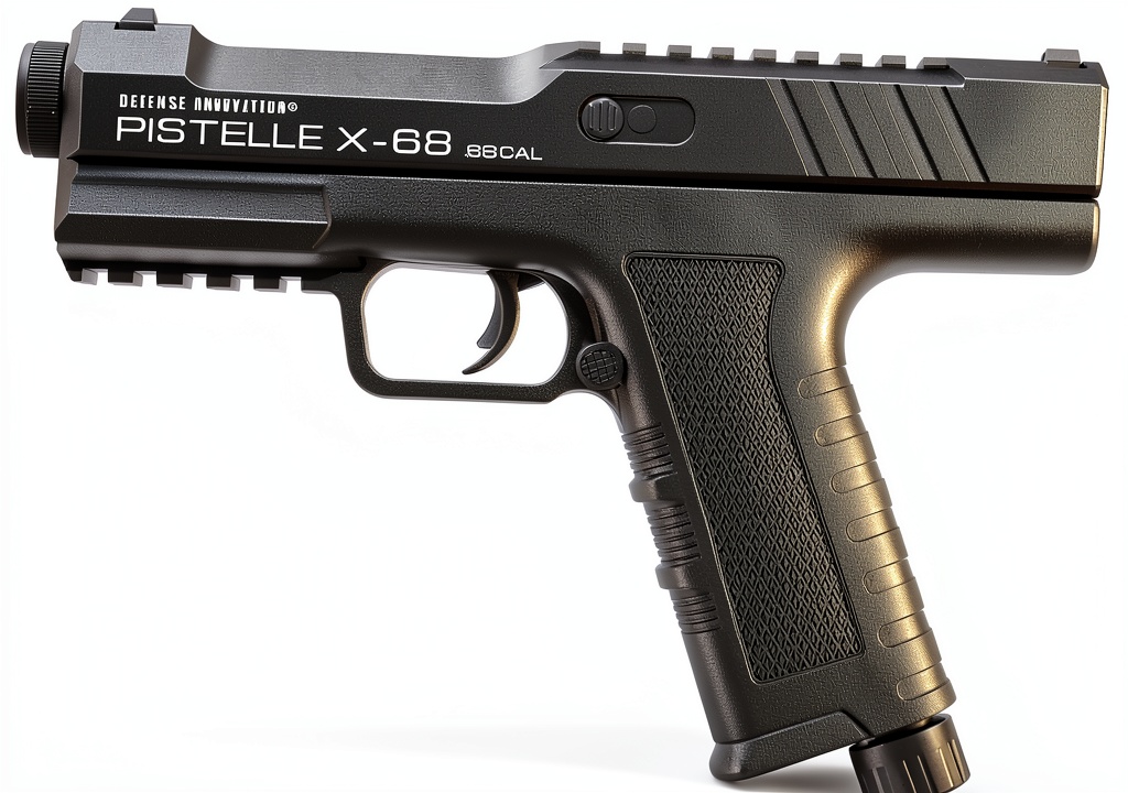 Defense Innovation Model68X airsoft pistol on a tactical field