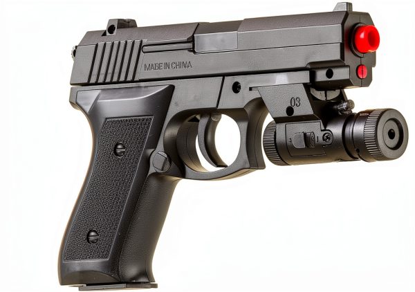 UKARMS Airsoft Pistol with Flashlight Black ABS Plastic 6mm 10 Round-3