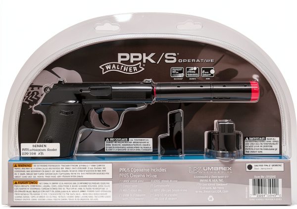 Umarex Walther PPK/S Airsoft Pistol Kit 400 BBs Extra Mag Black-7