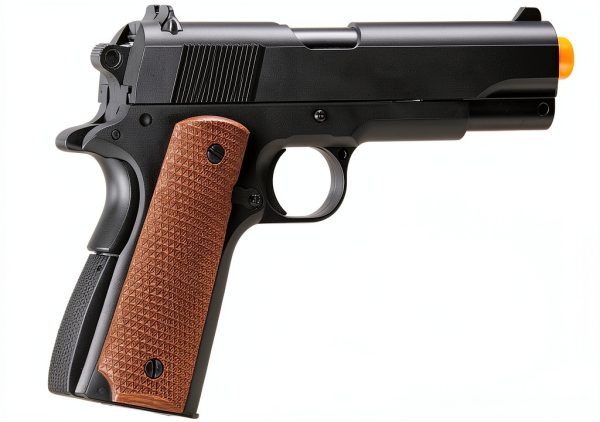 GoldenBall Airsoft Pistol V14 Black Tan Grip 12‑Round Spring‑Piston-3