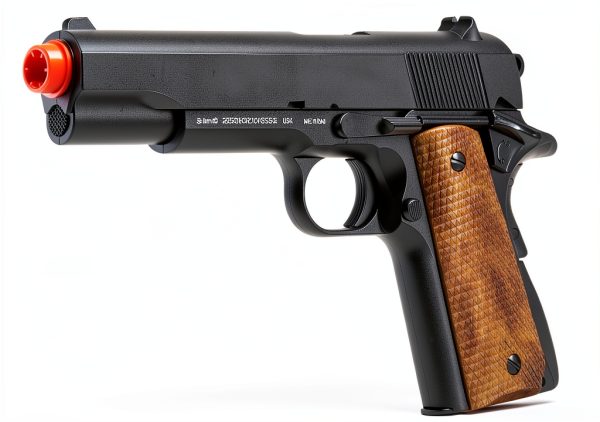 GoldenBall Airsoft Pistol V14 Black Tan Grip 12‑Round Spring‑Piston-2