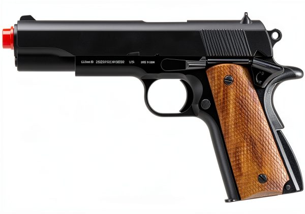 GoldenBall Airsoft Pistol V14 Black Tan Grip 12‑Round Spring‑Piston-0