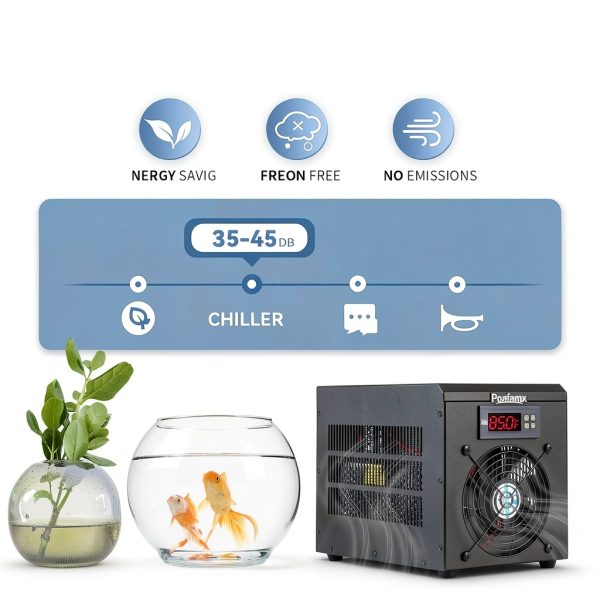 Aquarium Chiller Poafamx 16gal 60L Quiet Energy Saving Cooler-2