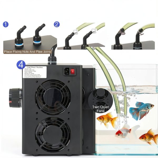 Aquarium Chiller for Reef & Axolotl Tanks, 1/10 HP, 42GAL Water Chiller with Compressor Refrigeration, Active Aqua Chiller for Hydroponics & Fish Tanks-5