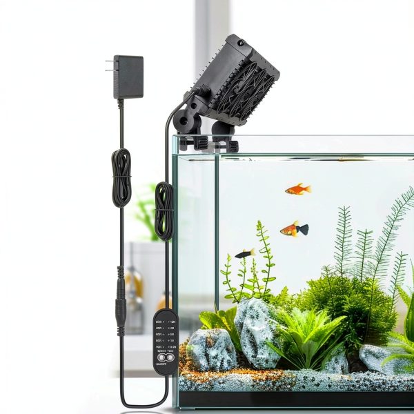 fishkeeper Aquarium Chiller - 3600 r/m Powerful Wind Quiet Fish Tank Cooling Fans with Controller, 5 Speeds, 3 Timer Modes, 180° Wide Angle Adjustable Aquarium Cooler Fan (12W, 3 Head)-6