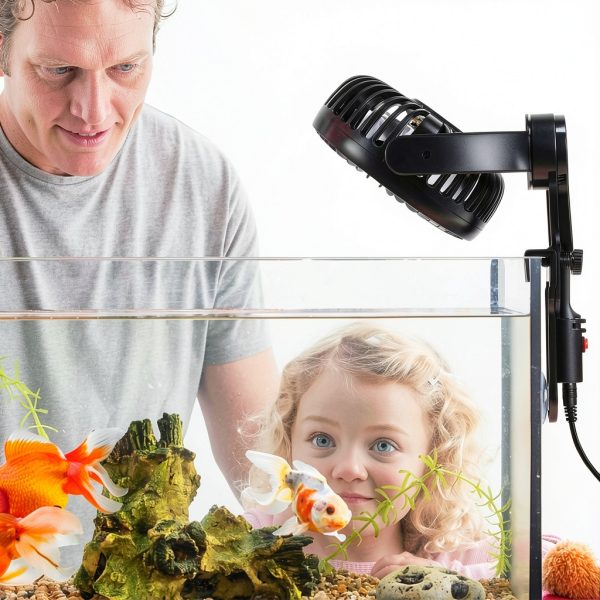 Aquarium Chillers Fish Tank Cooling Fan Quiet Aquarium Fan Wind Angle Adjustable Chiller with Clip and Suction Cup-6