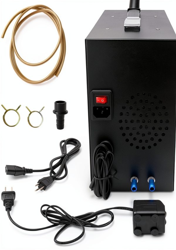 Aquarium Chiller, 200W Water Cooler Temperature Regulator, 110V ±58–230℉ Water Cooling Unit with 2m Temperature Control Probe Line for 15.85Gal Fish Tanks Freshwater Marine Reef-0