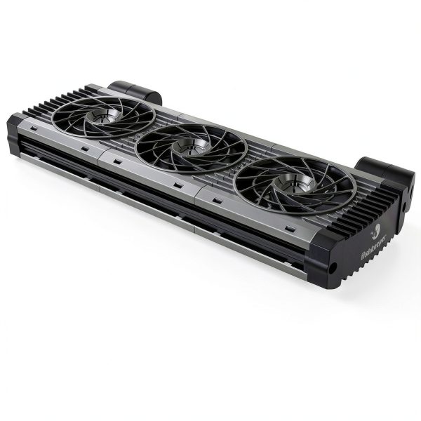 fishkeeper Aquarium Chiller - 3600 r/m Powerful Wind Quiet Fish Tank Cooling Fans with Controller, 5 Speeds, 3 Timer Modes, 180° Wide Angle Adjustable Aquarium Cooler Fan (12W, 3 Head)-0