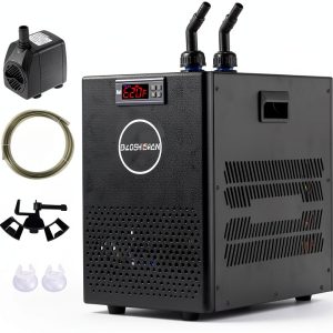 BAOSHISHAN Aquarium Chiller 26gal 1/13 HP Fish Tank Chiller Water Chiller for Aquarium with Pipe Clamp Suction Cup Compressor Refrigeration Quiet Chiller for Axolotl Coral Jellyfish-0