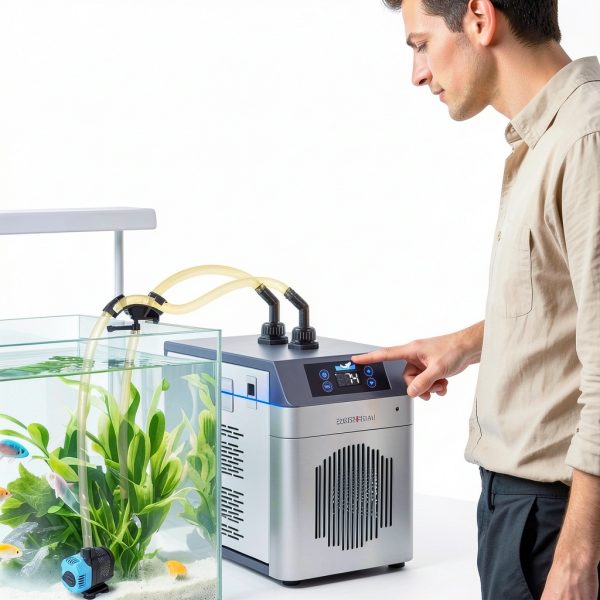 BAOSHISHAN Aquarium Chiller, [2024 Upgrade] 42gal 1/10 HP Water Cooler Fish Tank, Quiet Refrigeration Compressor Touch Screen Aquarium Cooler for Hydroponics Axolotl Coral Crystal Shrimp-1