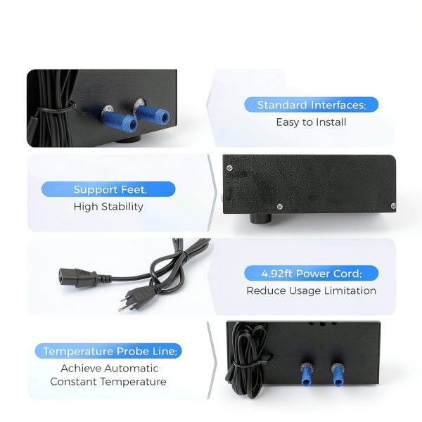 15.85Gal Aquarium Chiller GrfceVue 200W with Temp Probe for 60L Tanks-6