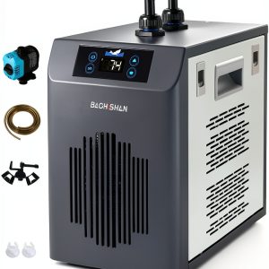 BAOSHISHAN Aquarium Chiller, [2024 Upgrade] 42gal 1/10 HP Water Cooler Fish Tank, Quiet Refrigeration Compressor Touch Screen Aquarium Cooler for Hydroponics Axolotl Coral Crystal Shrimp-0