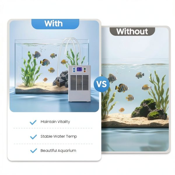 100W Aquarium Water Chiller LOHONG 7.93 Gal Cooler with 2m Hose & Pump-7