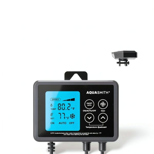Aquarium Chiller Fan AQUASMITH 3‑Speed Quiet Cooler for Axolotl Tanks-2