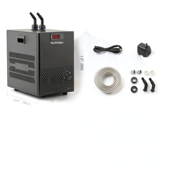 Aquarium Chiller Poafamx 26gal Black Stainless Steel 1/13 HP Cooler-6