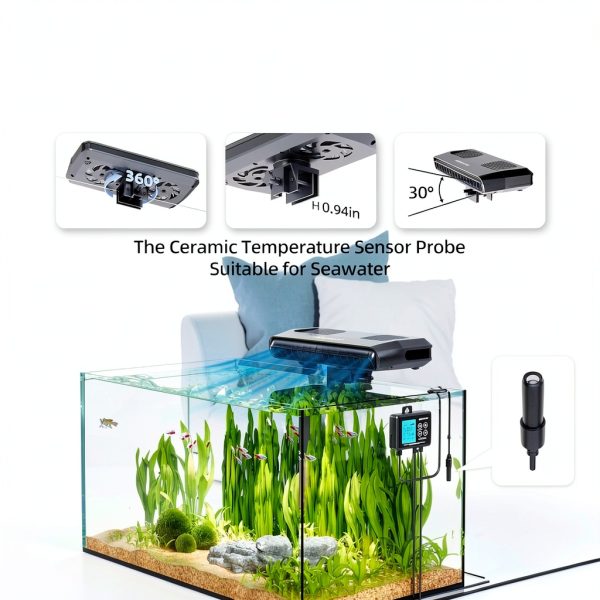Aquarium Chiller Fan AQUASMITH 3‑Speed Quiet Cooler for Axolotl Tanks-4