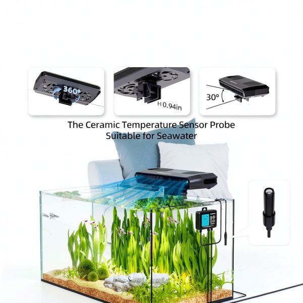 Aquarium Chiller Fan AQUASMITH – 3‑Speed Cooler with Auto Start/Stop-5
