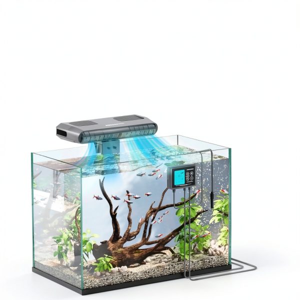 Aquarium Chiller Fan AQUASMITH 3‑Speed Quiet Cooler for Axolotl Tanks-3